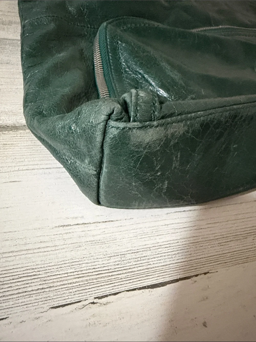 HOBO Dark Green Leather Convertible Crossbody Satchel